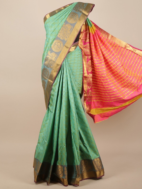 

Pothys Green & Grey Woven Design Zari Jute Silk Saree
