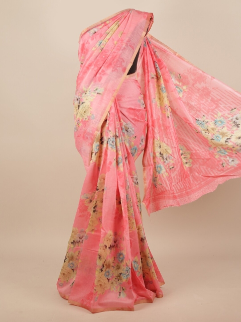 

Pothys Pink & Beige Floral Saree