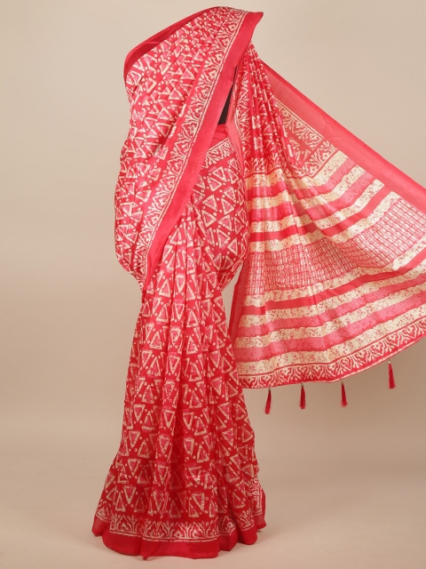 

Pothys Pink & Cream-Coloured Printed Saree
