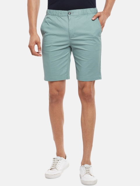 

BYFORD by Pantaloons Men Green Slim Fit Low-Rise Chino Shorts