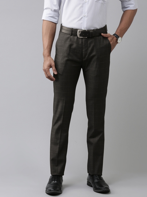 

Arrow Men Grey & White Checked Super Slim Fit Formal Trousers
