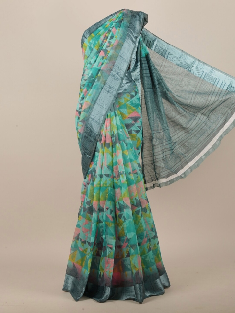 

Pothys Multi-Coloured Cotton Blend Geometric Printed Saree