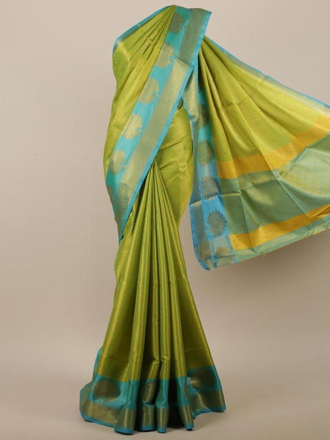 

Pothys Green & Blue Woven Design Zari Jute Silk Saree