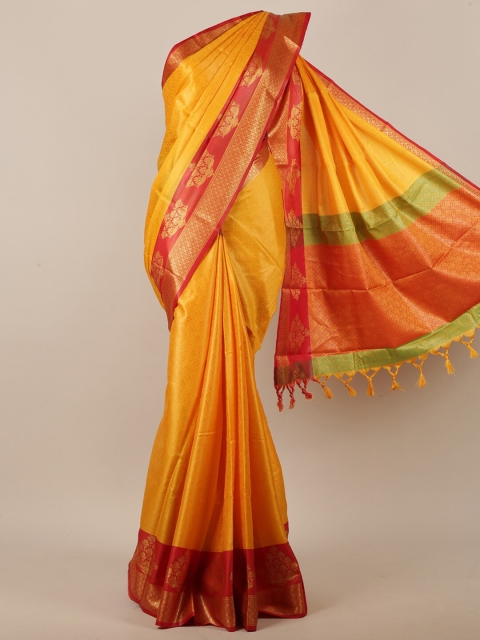 

Pothys Yellow & Red Woven Design Jute Silk Saree