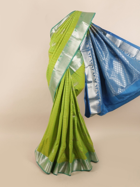 

Pothys Green & Blue Ethnic Motifs Silk Blend Saree