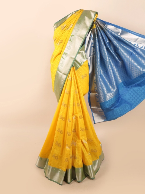 

Pothys Yellow & Blue Ethnic Motifs Saree