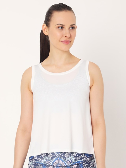 

Silvertraq White Solid Sleeveless Regular Top