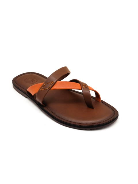 

TRENDS & TRADES Men Brown & Orange Comfort Sandals