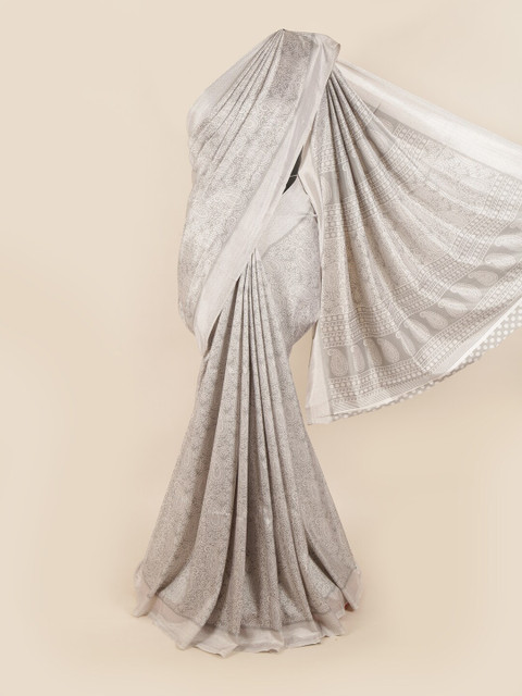 

Pothys Grey Paisley Printed Saree