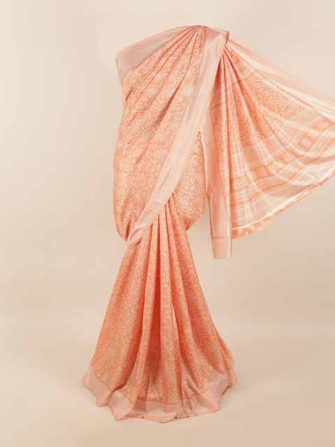 

Pothys Orange & White Ethnic Motifs Saree