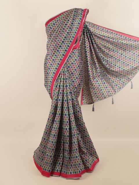 

Pothys Grey & Pink Printed Saree