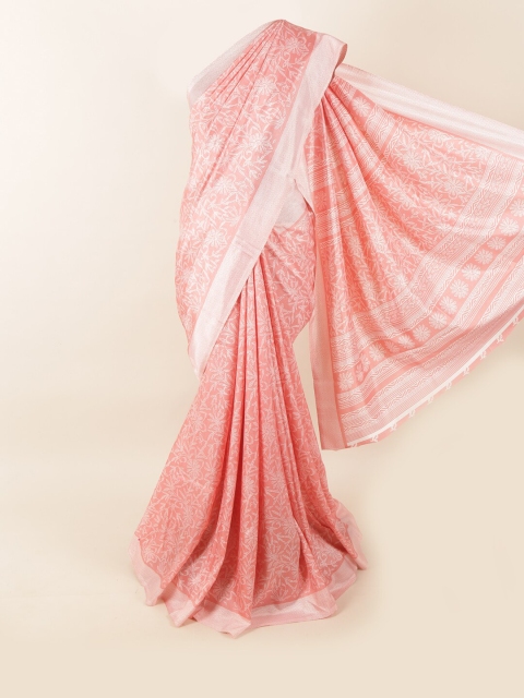 

Pothys Pink & White Floral Saree
