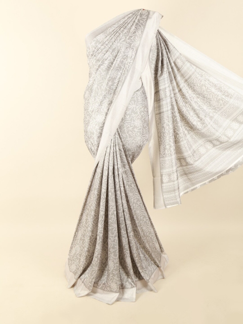 

Pothys Grey & White Floral Printed Saree