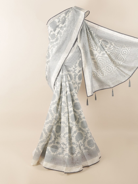 

Pothys Off White & Lavender Ethnic Motifs Saree
