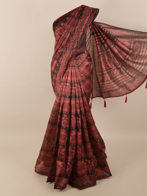 

Pothys Brown & Black Printed Saree