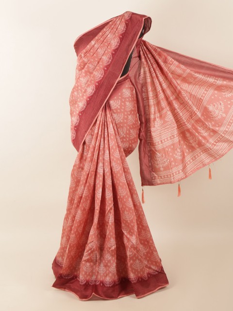

Pothys Pink & Maroon Ethnic Motifs Saree