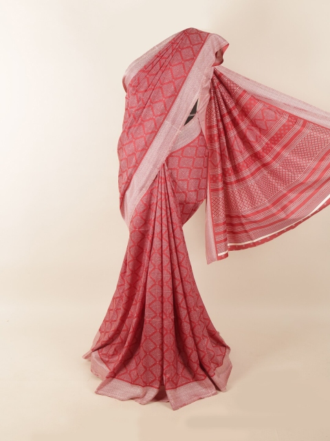 

Pothys Red & White Geometric Printed Saree