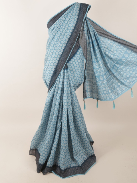 

Pothys Blue & Grey Ethnic Motifs Saree