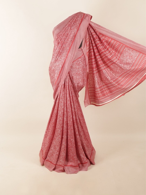 

Pothys Red & White Cotton Blend Paisley Printed Saree