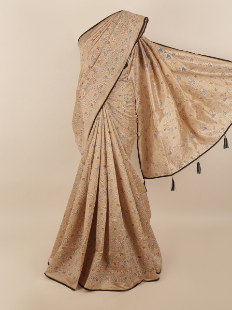 

Pothys Brown & Yellow Floral Saree