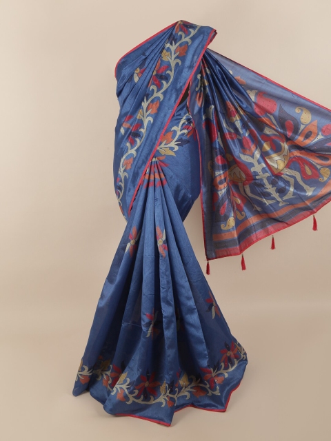 

Pothys Blue & Red Floral Printed Saree