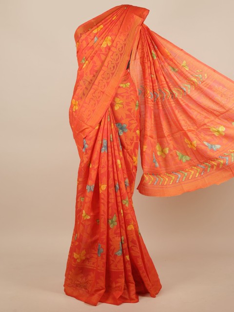 

Pothys Orange & Yellow Ethnic Motifs Printed Saree