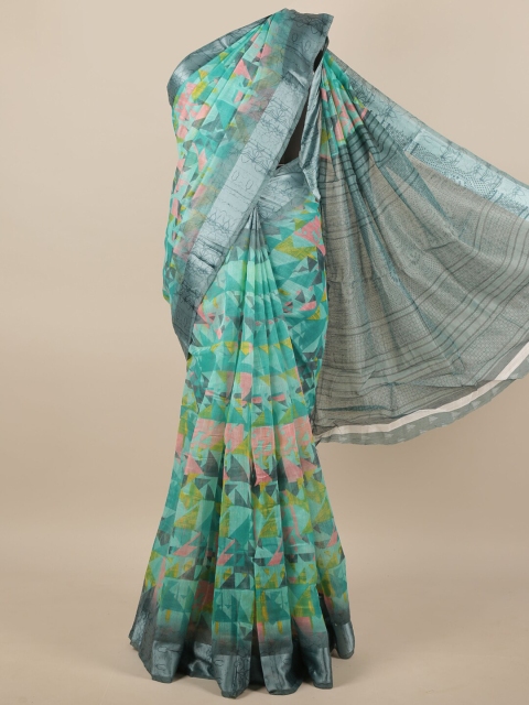 

Pothys Green & Fuchsia Floral Saree