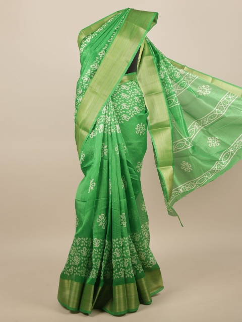 

Pothys Green & White Floral Saree