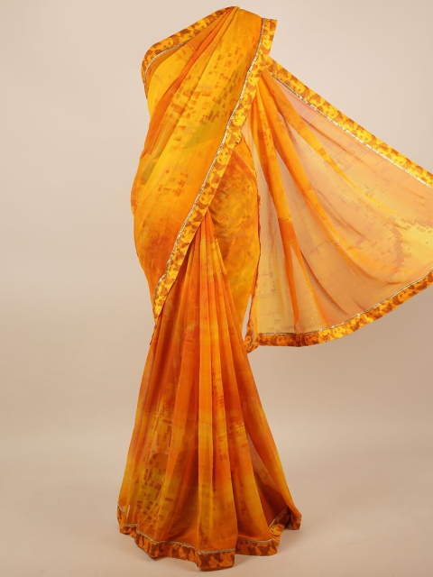 

Pothys Yellow & Orange Dyed Saree