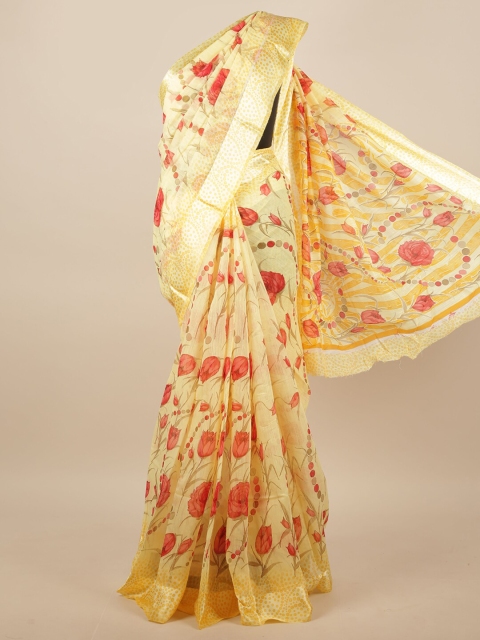 

Pothys Yellow & Red Floral Saree