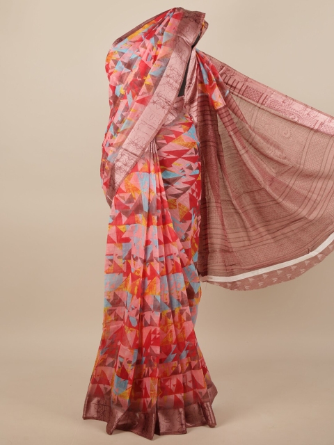 

Pothys Red & Blue Printed Saree