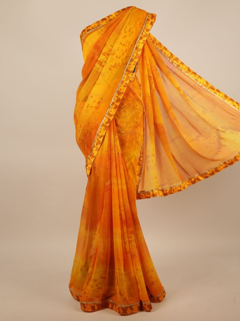 

Pothys Yellow & Orange Abstract Dyed Saree