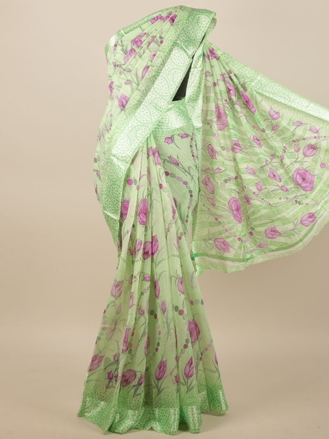 

Pothys Green & Purple Floral Saree
