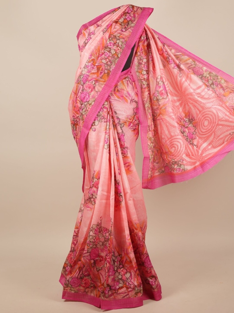 

Pothys Pink & Orange Floral Saree