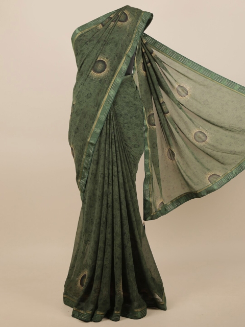 

Pothys Green & Gold-Toned Ethnic Motifs Saree