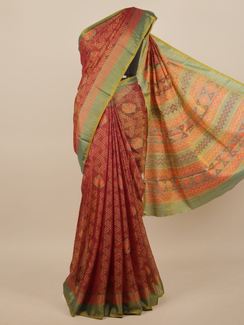 

Pothys Brown & Green Zari Saree