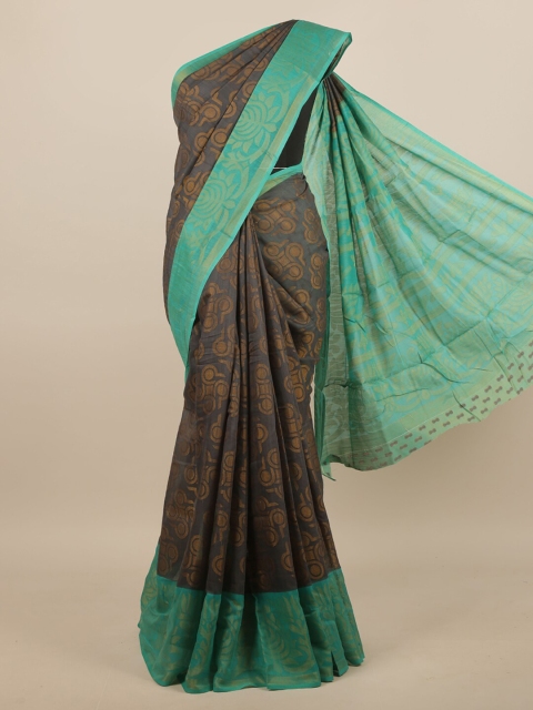 

Pothys Grey & Blue Ethnic Motifs Saree