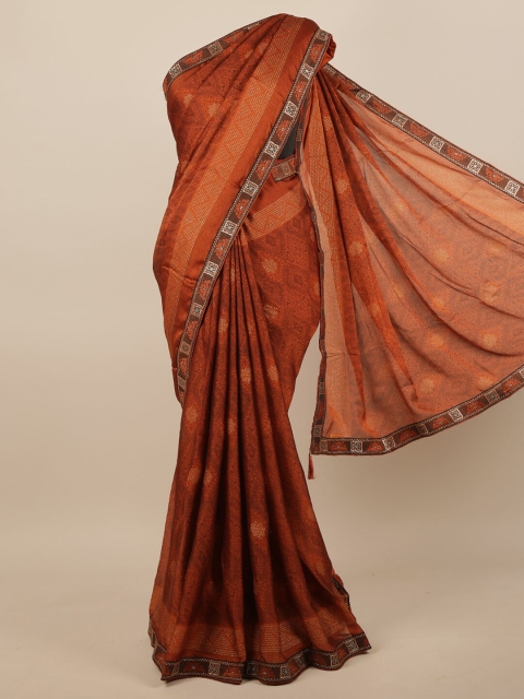 

Pothys Rust & White Ethnic Motifs Saree