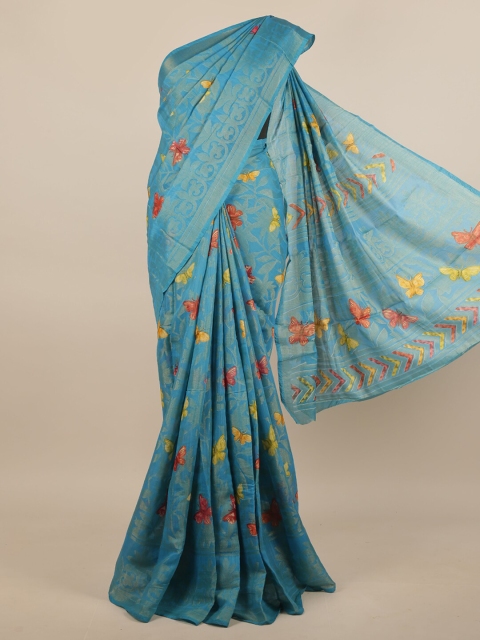 

Pothys Blue & Orange Ethnic Motifs Saree