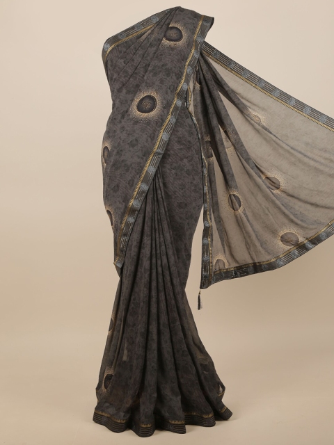 

Pothys Grey & Gold-Toned Saree