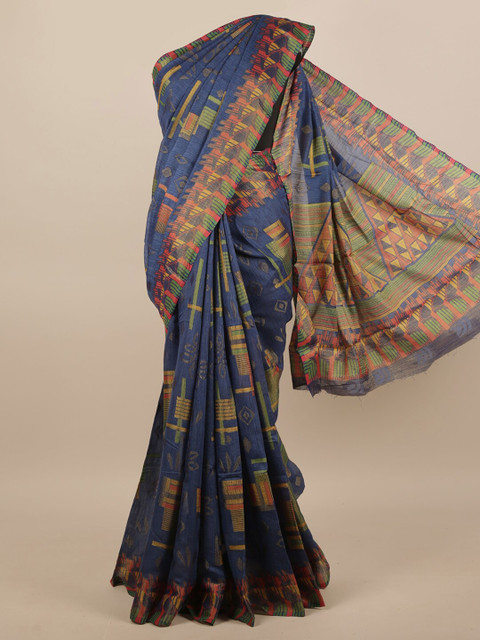 

Pothys Blue & Yellow Saree
