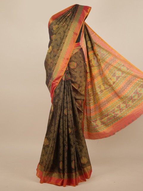 

Pothys Brown & Orange Zari Saree