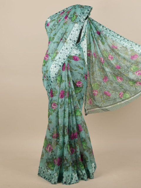 

Pothys Green & Magenta Floral Saree