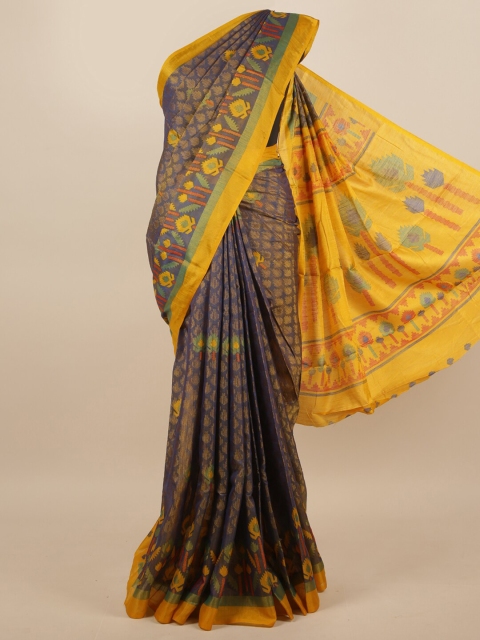 

Pothys Blue & Yellow Ethnic Motifs Saree