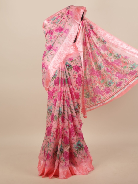 

Pothys Pink & Green Floral Saree