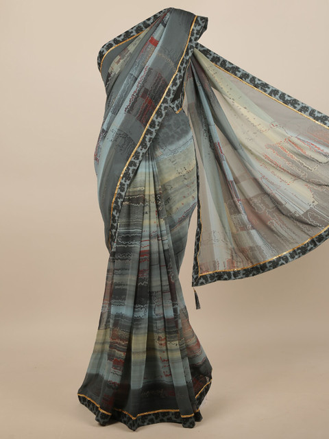 

Pothys Grey & Gold-Toned Saree