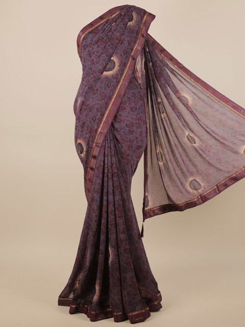 

Pothys Purple & Gold-Toned Saree