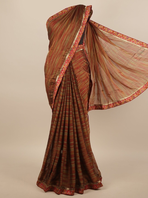 

Pothys Brown & Red Striped Saree