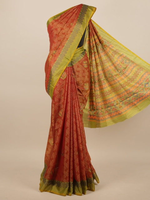 

Pothys Rust & Green Zari Saree