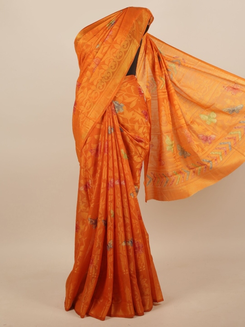 

Pothys Orange & Green Ethnic Motifs Saree